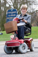 Liz Wizniefski on mobility scooter