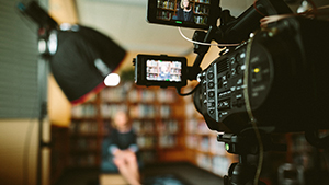 Woman being filmed