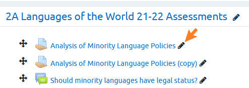 Screenshot of a Moodle topic called 