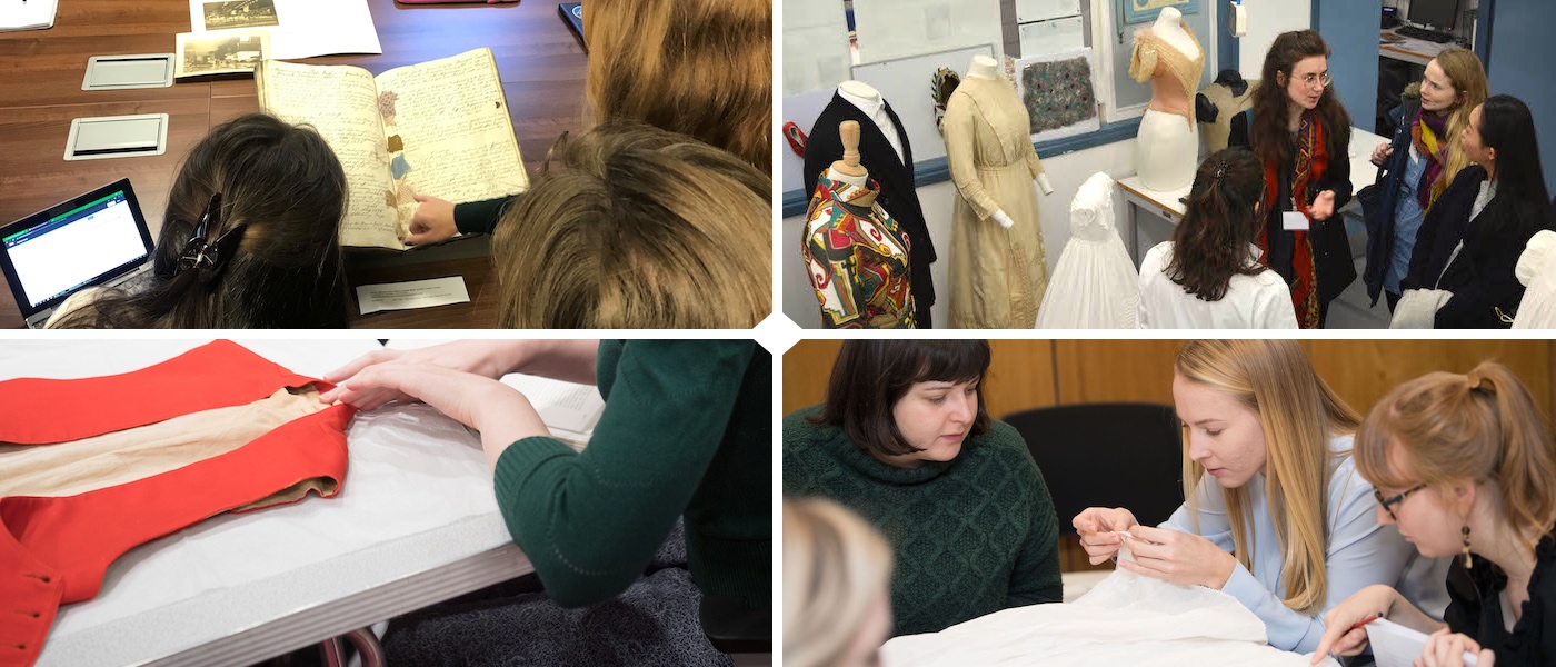 Scenes from the dress and textile histories programme at the Kelvin Centre