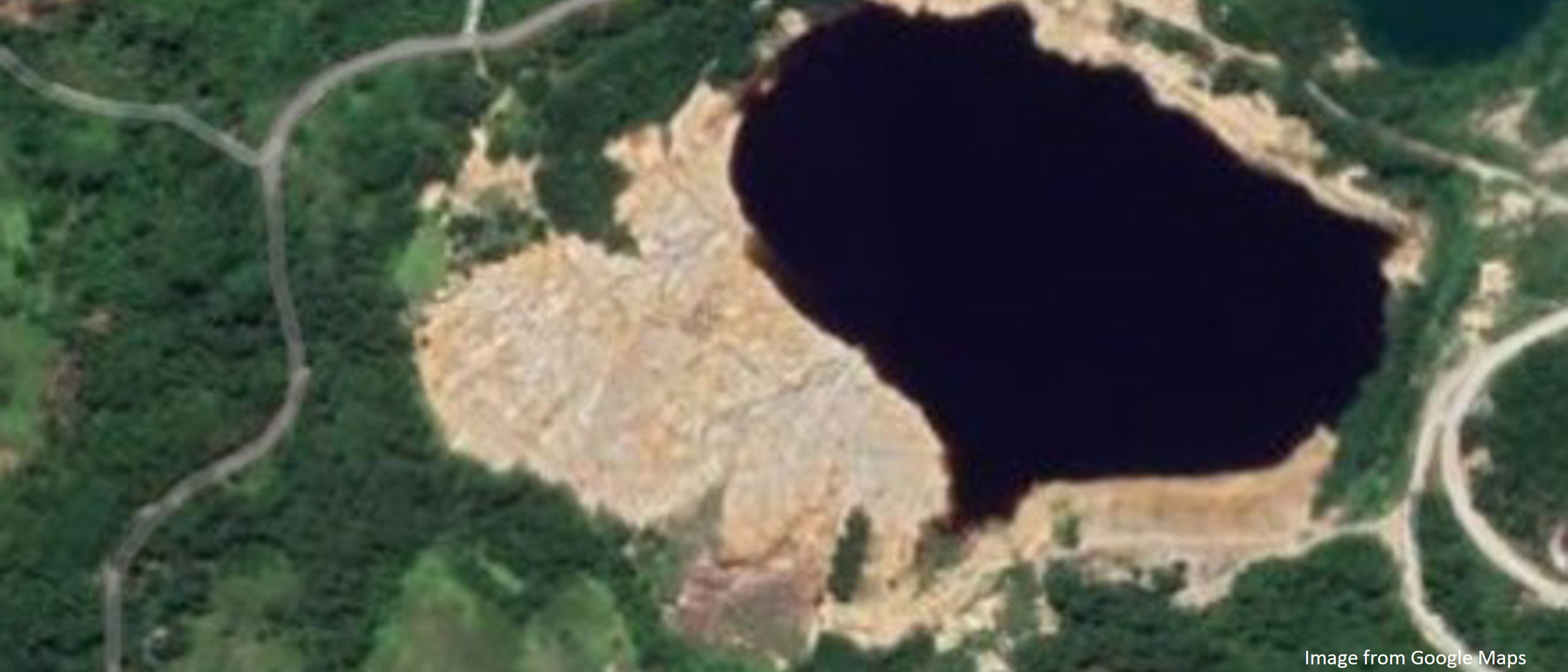 Satellite photo of a mine location in the Philippines