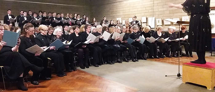 University of Glasgow Choral Society performing in the University Memorial Chapel