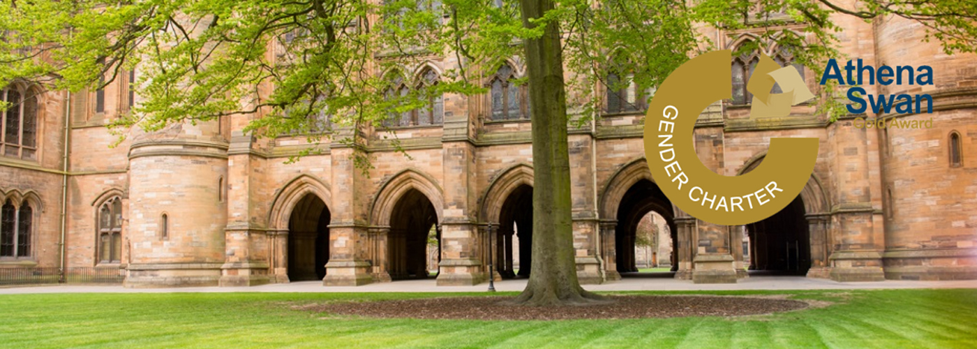 Photo of University of Glasgow with Athena SWAN Gold logo in right hand corner