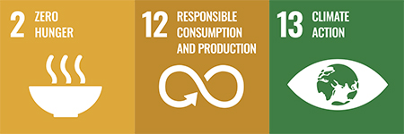 SDG logos for SDGs 2, 12 and 13
