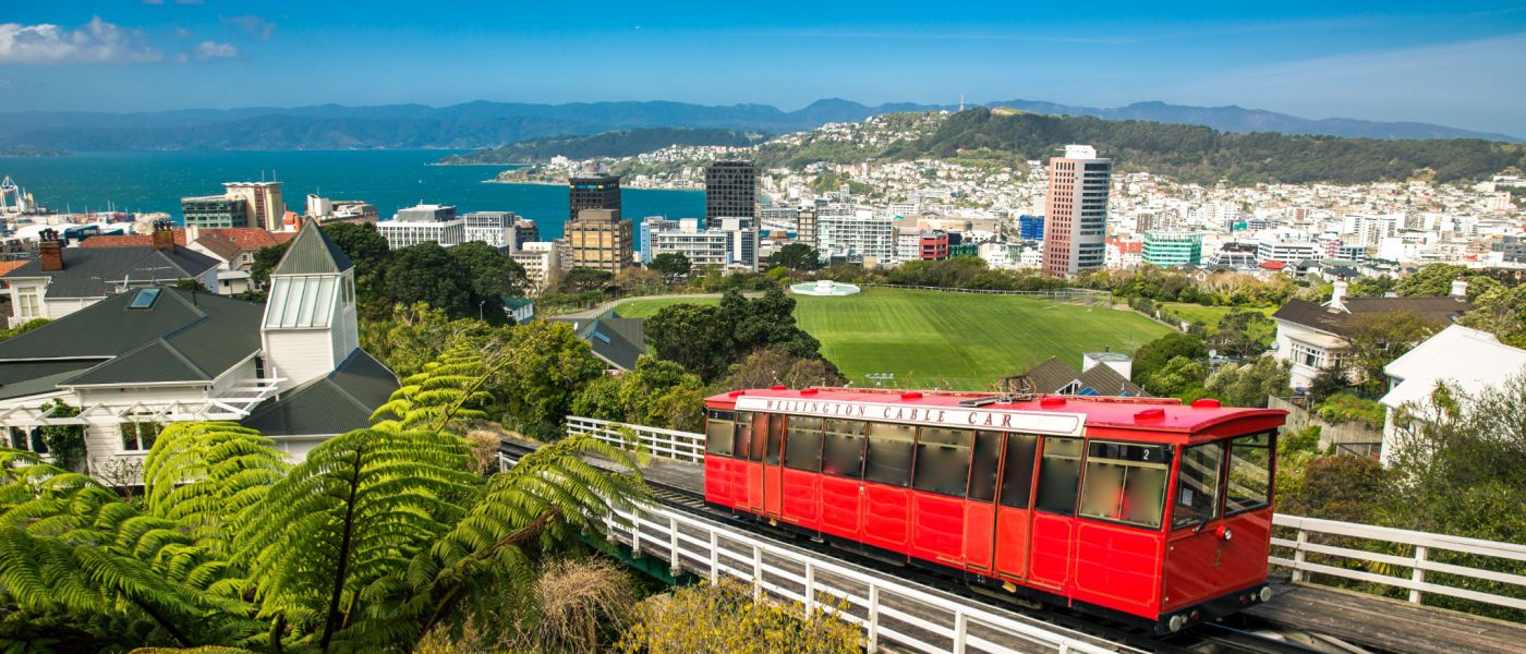 View of Wellington City from up high with the Wellington Cable Car in the foreground [Photo: Shutterstock]