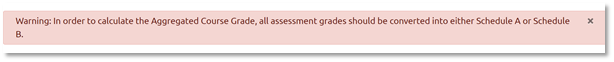 Course Grade aggregation warning message