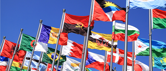 Collection of world flags