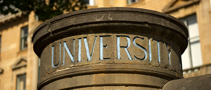 University garden sign