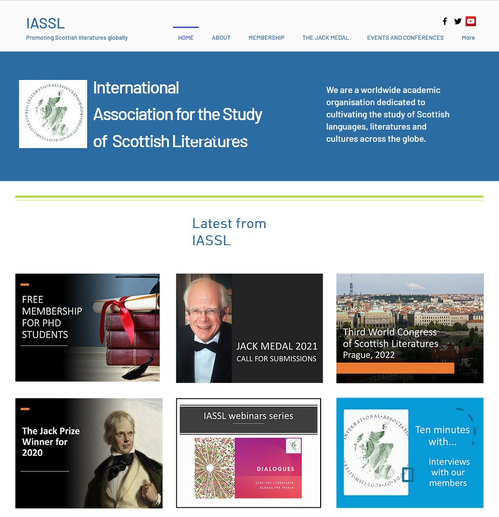 Screenshot of the nerw IASSL website