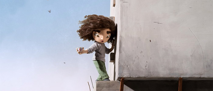 Animation of girl on a building
