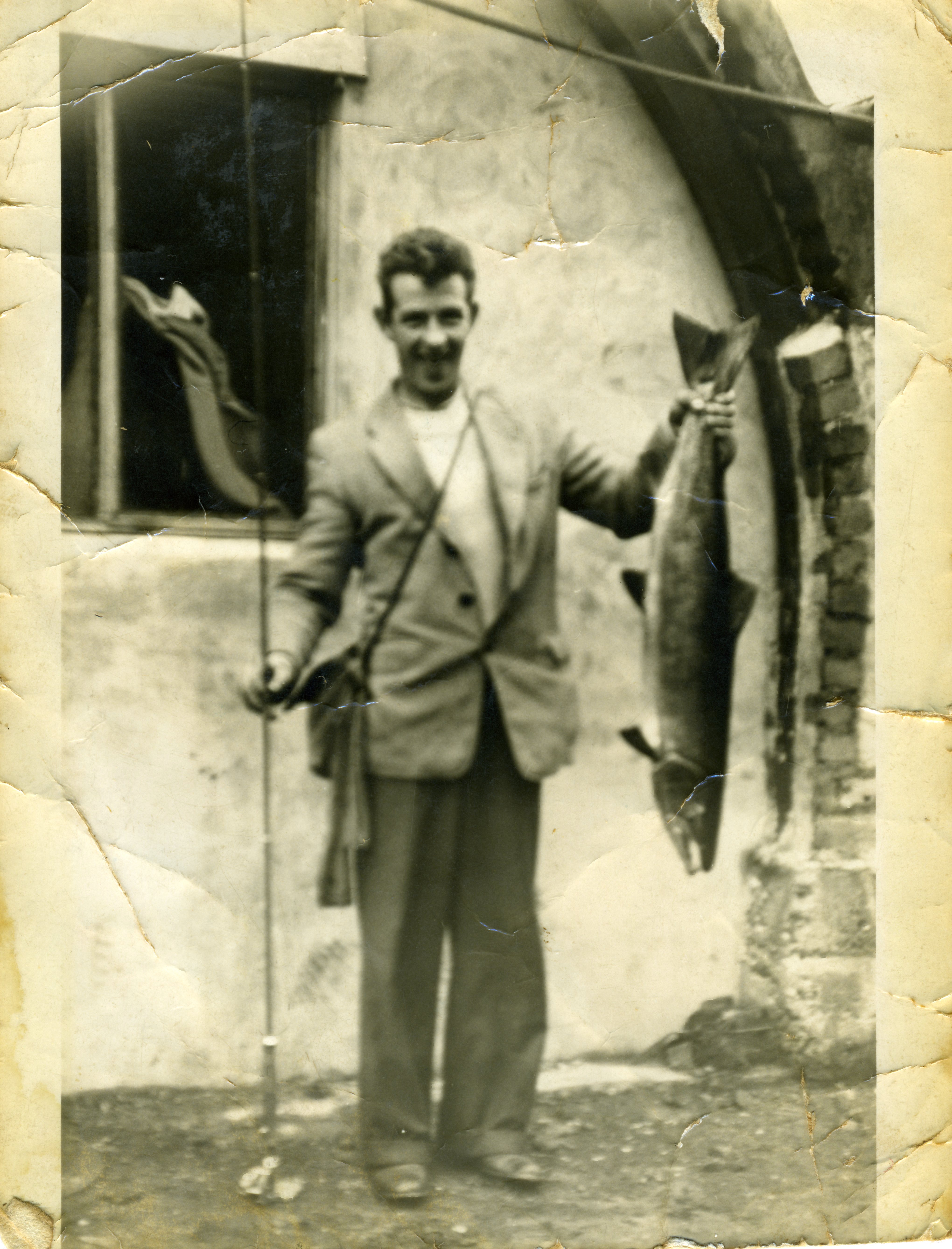 Fisherman with salmon