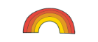 four colour only rainbow, reds orange yellow