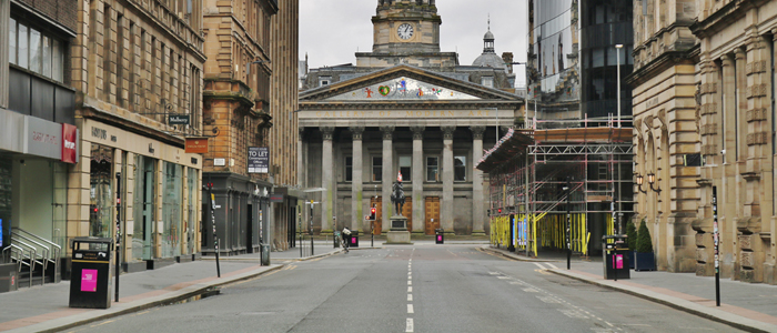 Photo of Glasgow city centre during lockdown