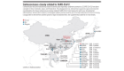 A graphic map with data showing incidences of coronaviruses evolutionary closest to SARS-CoV-2 in China, Cambodia, Japan, and Thailand.  