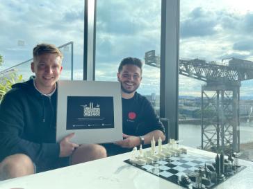 Alex and Michael with their Clydeside Chess game