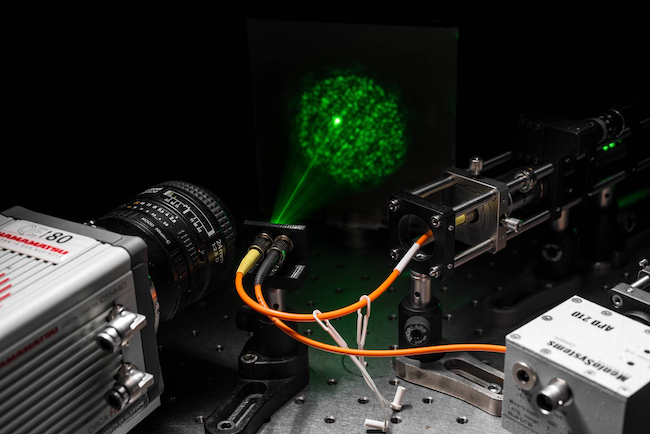 Creating an endoscope the width of a human hair. Image Credit: Kevin Mitchell