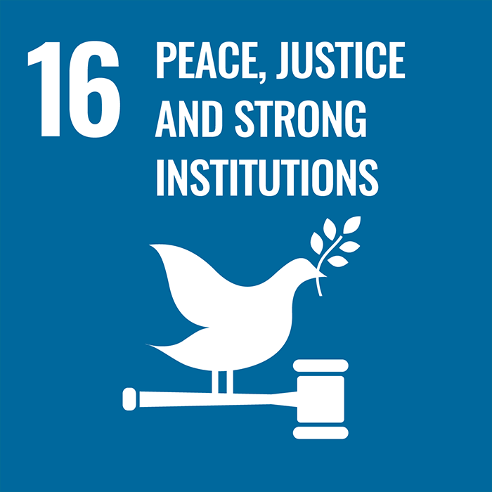 UN Sustainable Development Goal 16: Peace, justice and strong institutionsicon