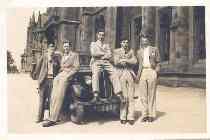 Professor  Grist at as a student with friends 1940s at Gilmorehil