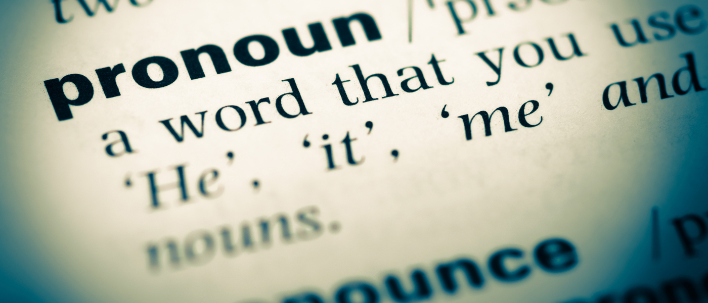 Photo of dictionary entry for the word pronoun