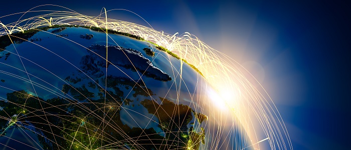 Image of the world with global connections