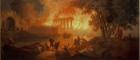 Pierre-Jacques Antoine Volaire, “Burning Palace in Rome”
