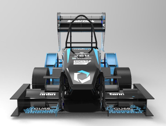 A computer model of the UGracing team's proposed electric racing car