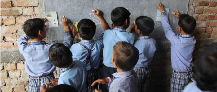 Children in a classroom in rural india