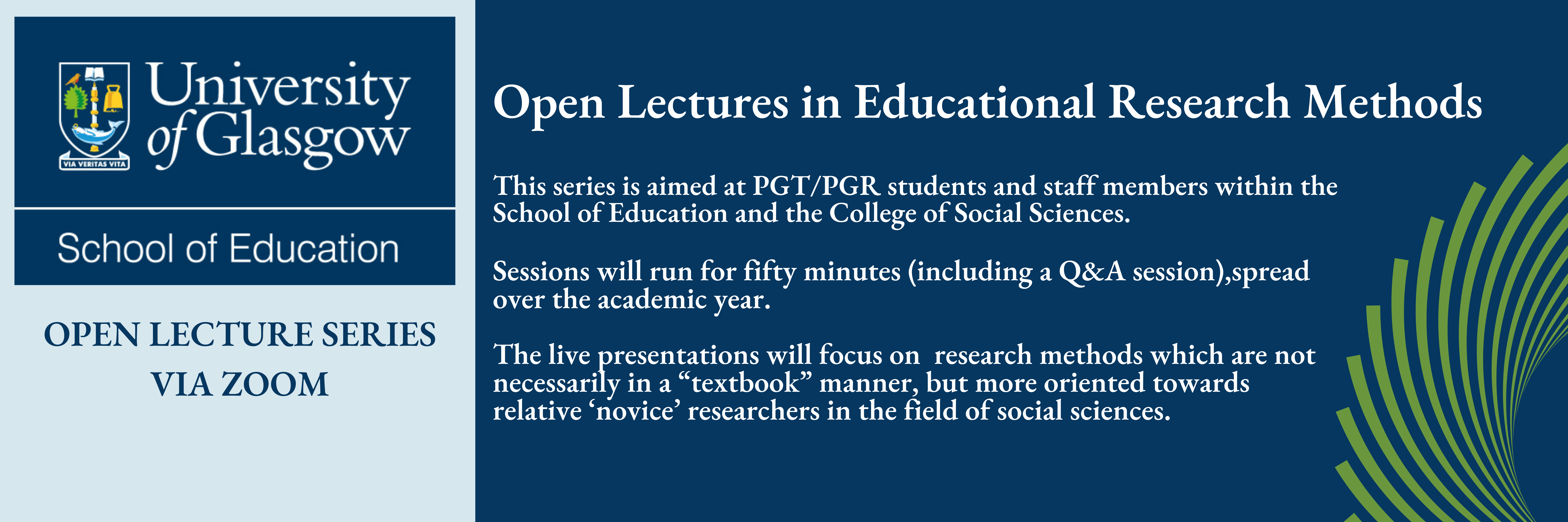 banner promoting open lecture series