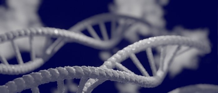 Image of DNA against a blue background