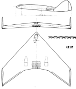 3-view drawing of the HP117 aircraft