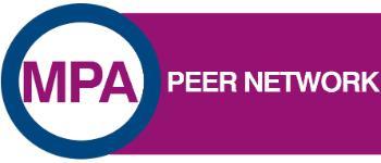 Purple logo with text that reads MPA Peer Network