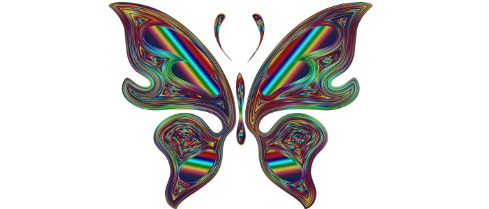 Butterfly with psychedelic colours