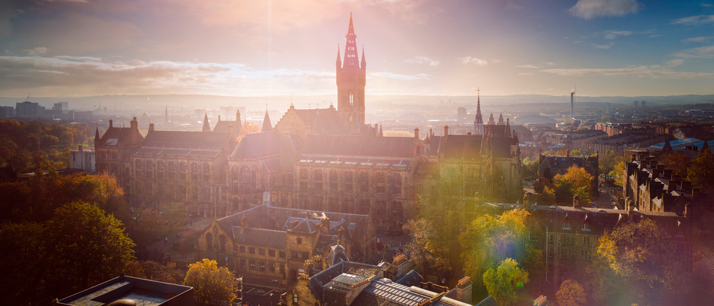 The Gilbert Scott Building at sunrise