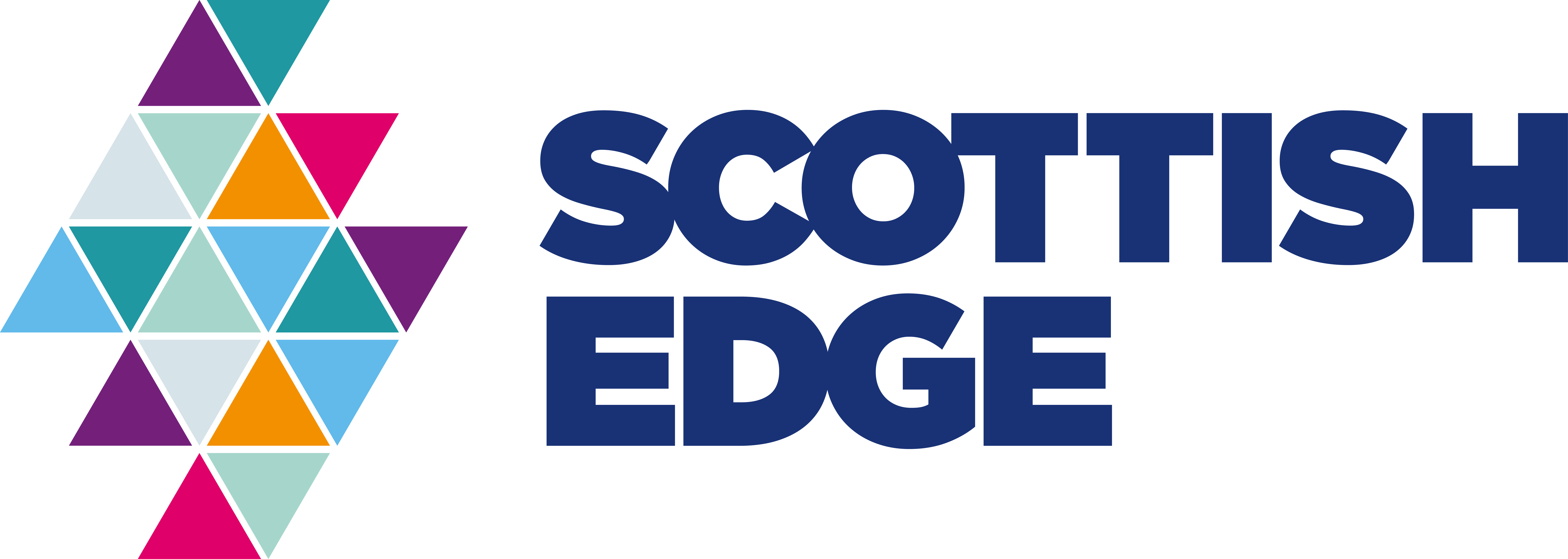 logo for the company scottish edge (blue text on see through background)
