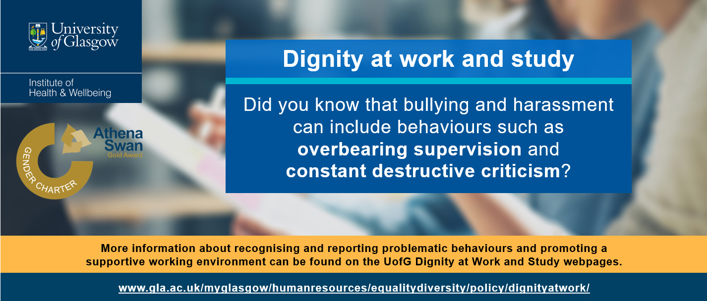 image depicting an aspect of dignity at work (bullying can include behaviours such as overbearing supervision and constant destructive criticism)