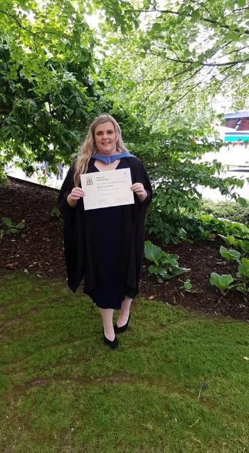 Portrait of Louise Macdonald on her graduation day