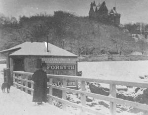 Cove pier under snow