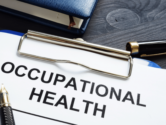 Clipboard with the words Occupational Health