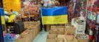 boxes of donations for Ukraine