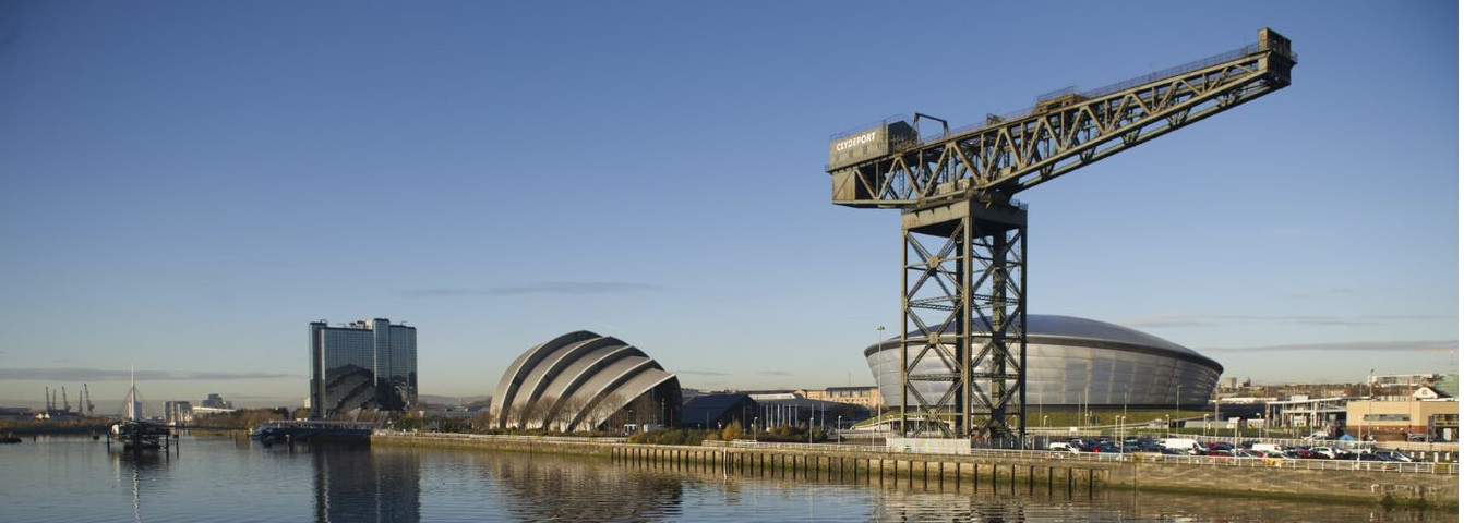Glasgow Clydeside - Armadillo, Finnieston Crane and Science Centre