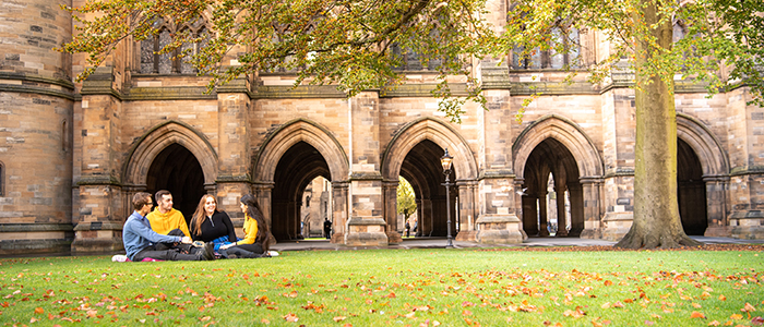 students in the quadrangle