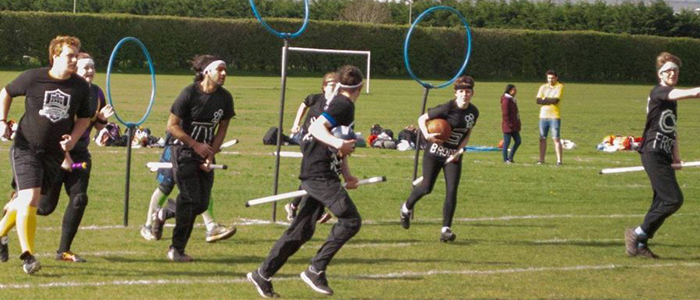 Student playing quidditch