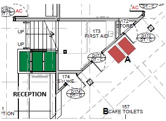 map of building floorplan with charging points
