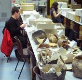 Students working on ceramics in the Department