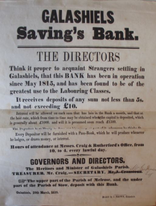 Old advert for a saving's bank