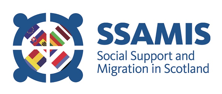 Image of logo of SSAMIS project (Social Support and Migration in Scotland)