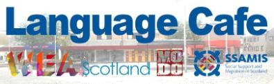 Image of logo of Language Cafe which is a SSAMIS project