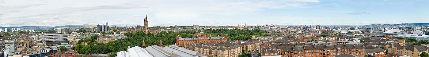 Panaroma photo of west end of Glasgow 