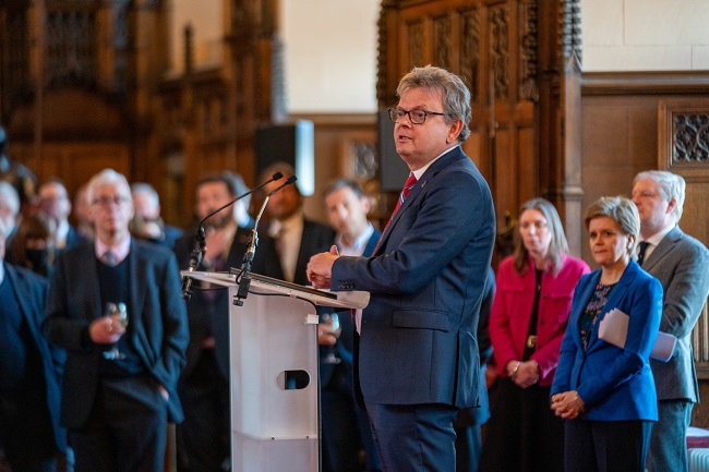 Prof Sir Anton Muscatelli speaking at the launch of the Scottish Council on Global Affairs