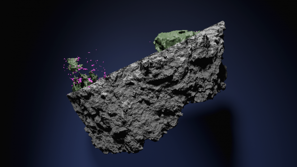 3D rendering of the meteorite from Mars (Image: Josefin Martell)